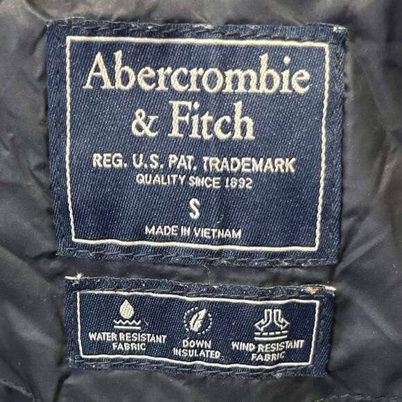 Abercrombie & Fitch Women's Black Fur Hooded Button Parka Puffer Coat Jacket S - Picture 6 of 7